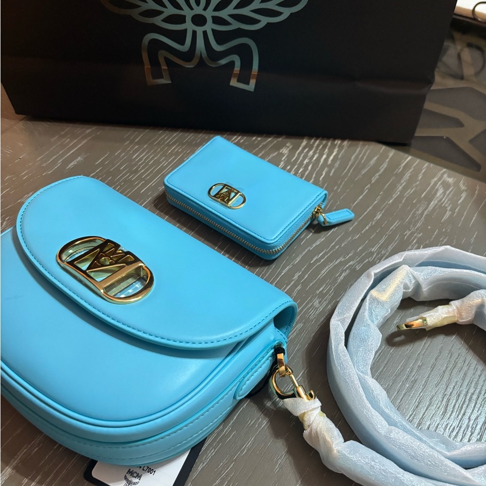 MCM Blue Mini Leather Crossbody